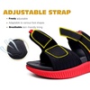 KuaiLu Womens Orthotic Adjustable Strap Slides Arch Support Slip On Sandals(Black/Red)