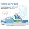 KuaiLu Womens Orthotic Adjustable Strap Slides Arch Support Slip On Sandals(Blue White)