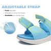 KuaiLu Womens Orthotic Adjustable Strap Slides Arch Support Slip On Sandals(Blue White)