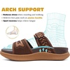 KuaiLu Womens Orthotic Adjustable Strap Slides Arch Support Slip On Sandals(Brown Khaki)