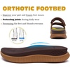 KuaiLu Womens Orthotic Adjustable Strap Slides Arch Support Slip On Sandals(Brown Khaki)