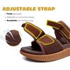 KuaiLu Womens Orthotic Adjustable Strap Slides Arch Support Slip On Sandals(Brown Khaki)