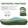 KuaiLu Womens Orthotic Adjustable Strap Slides Arch Support Slip On Sandals(Green)