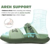 KuaiLu Womens Orthotic Adjustable Strap Slides Arch Support Slip On Sandals(Green)
