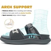KuaiLu Womens Orthotic Adjustable Strap Slides Arch Support Slip On Sandals(Grey)