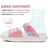 KuaiLu Womens Orthotic Adjustable Strap Slides Arch Support Slip On Sandals(Pink White)