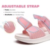 KuaiLu Womens Orthotic Adjustable Strap Slides Arch Support Slip On Sandals(Pink White)