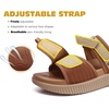 KuaiLu Womens Orthotic Adjustable Strap Slides Arch Support Slip On Sandals(Tan Khaki)