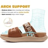 KuaiLu Womens Orthotic Adjustable Strap Slides Arch Support Slip On Sandals(Tan Khaki)
