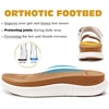 KuaiLu Womens Orthotic Adjustable Strap Slides Arch Support Slip On Sandals(White Khaki)