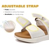 KuaiLu Womens Orthotic Adjustable Strap Slides Arch Support Slip On Sandals(White Khaki)