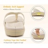 KuaiLu Women’s Orthotic Arch Support Flip Flop Sandals(Beige)