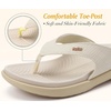 KuaiLu Women’s Orthotic Arch Support Flip Flop Sandals(Beige)