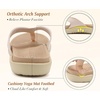 KuaiLu Women’s Orthotic Arch Support Flip Flop Sandals(Beige White)