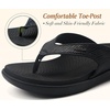 KuaiLu Women’s Orthotic Arch Support Flip Flop Sandals(Black)