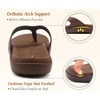KuaiLu Women’s Orthotic Arch Support Flip Flop Sandals(Brown)