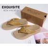 KuaiLu Womens Orthotic Cushion Flip Flops Sandals With Arch Support Footbed(Beige)