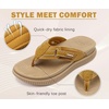 KuaiLu Womens Orthotic Cushion Flip Flops Sandals With Arch Support Footbed(Beige)