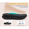 KuaiLu Womens Orthotic Cushion Flip Flops Sandals With Arch Support Footbed(Black)