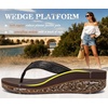 KuaiLu Womens Platform Flip Flops Arch Support Yoga Mat Boho Dressy Sandal