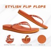 KuaiLu Women’s Rhinestone Flip Flops Arch Support Yoga Mat Cushion Sandals(Orange)