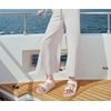 KuaiLu Womens Sandals with Arch Support Comfortable Orthopedic Cushion Recovery Slides Summer Fashion Leather Double Buckle Casual Slip On Plantar Fasciitis Shoes for Indoor&Outdoor (US Size 6-12)(White)