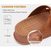 KuaiLu Womens Sandals with Arch Support Comfortable Orthopedic Cushion Recovery Slides Summer Fashion Leather Double Buckle Casual Slip On Plantar Fasciitis Shoes for Indoor&Outdoor (US Size 6-12)(Khaki)