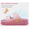 KuaiLu Womens Sandals with Arch Support Comfortable Orthopedic Cushion Recovery Slides Summer Fashion Leather Double Buckle Casual Slip On Plantar Fasciitis Shoes for Indoor&Outdoor (US Size 6-12)(Pink)