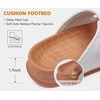 KuaiLu Womens Sandals with Arch Support Comfortable Orthopedic Cushion Recovery Slides Summer Fashion Leather Double Buckle Casual Slip On Plantar Fasciitis Shoes for Indoor&Outdoor (US Size 6-12)(White Khaki)
