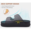 KuaiLu Womens Sandals with Arch Support Comfortable Orthopedic Cushion Recovery Slides Summer Fashion Leather Double Buckle Casual Slip On Plantar Fasciitis Shoes for Indoor&Outdoor (US Size 6-12)(Black)