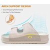 KuaiLu Womens Sandals with Arch Support Comfortable Orthopedic Cushion Recovery Slides Summer Fashion Leather Double Buckle Casual Slip On Plantar Fasciitis Shoes for Indoor&Outdoor (US Size 6-12)(White)