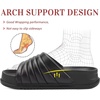 KuaiLu Womens Sandals with Arch Support Comfortable Orthopedic Slippers(Black)