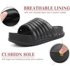 KuaiLu Womens Sandals with Arch Support Comfortable Orthopedic Slippers(Black)