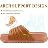 KuaiLu Womens Sandals with Arch Support Comfortable Orthopedic Slippers(Khaki)
