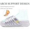 KuaiLu Womens Sandals with Arch Support Comfortable Orthopedic Slippers(Silver White)