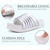 KuaiLu Womens Sandals with Arch Support Comfortable Orthopedic Slippers(Silver White)