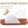 KuaiLu Womens Sandals with Arch Support Comfortable Orthopedic Slippers(White Khaki)
