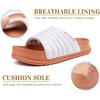 KuaiLu Womens Sandals with Arch Support Comfortable Orthopedic Slippers(White Khaki)