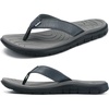 KuaiLu Comfortable Leather Flip Flops for Women Summer Pool Beach Vacation(Grey)