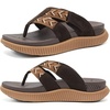 KuaiLu Flip Flops for Women Orthopedic Arch Support Summer Beach Vacation(Brown)