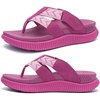 KuaiLu Flip Flops for Women Orthopedic Arch Support Summer Beach Vacation(Rose)