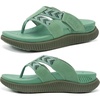 KuaiLu Flip Flops for Women Orthopedic Arch Support Summer Beach Vacation(Saga Green)