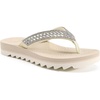 KuaiLu Women’s Arch Support Orthotic Flip Flop Sandals(Beige White)