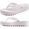 KuaiLu Women’s Arch Support Platform Flip Flop Sandals(All White（choose a Smaller Size）)