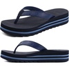 KuaiLu Women’s Arch Support Platform Flip Flop Sandals(Dark Blue（choose a Smaller Size）)