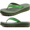 KuaiLu Women’s Arch Support Platform Flip Flop Sandals(Green（choose a Smaller Size）)