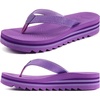 KuaiLu Women’s Arch Support Platform Flip Flop Sandals(Purple（choose a Smaller Size）)