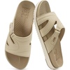 KuaiLu Womens Dressy Sandals Lightweight Cushion Slides with Arch Support(Beige)