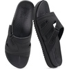 KuaiLu Womens Dressy Sandals Lightweight Cushion Slides with Arch Support(Black)