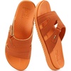KuaiLu Womens Dressy Sandals Lightweight Cushion Slides with Arch Support(Orange)